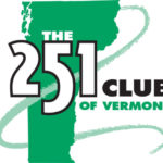 Green shape of the State of Vermont, with a light green swirl over it, and the text 'The 251 Club of Vermont' in bold lettering on top.