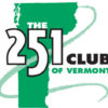 Green shape of the State of Vermont, with a light green swirl over it, and the text 'The 251 Club of Vermont' in bold lettering on top.